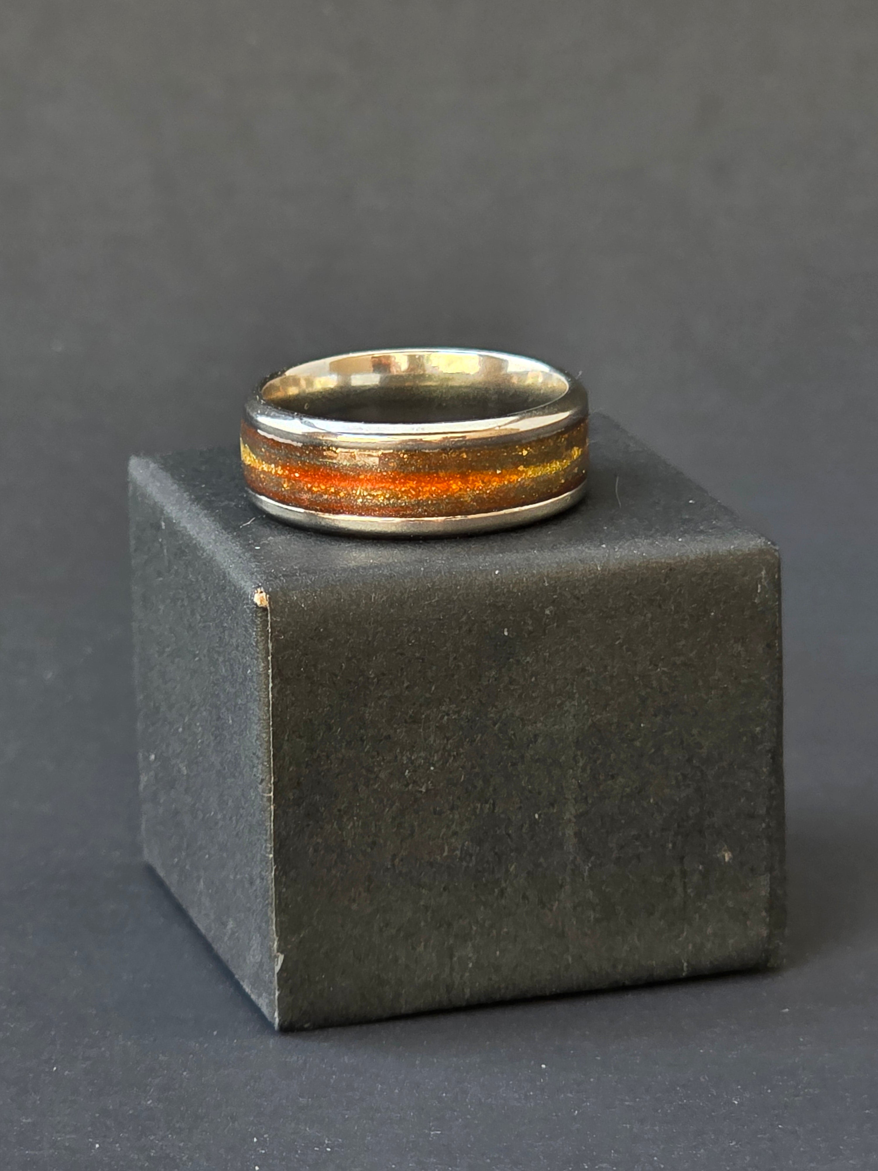 Emberflare Ring – Burnt Orange & Gold Charizard-Inspired Ring