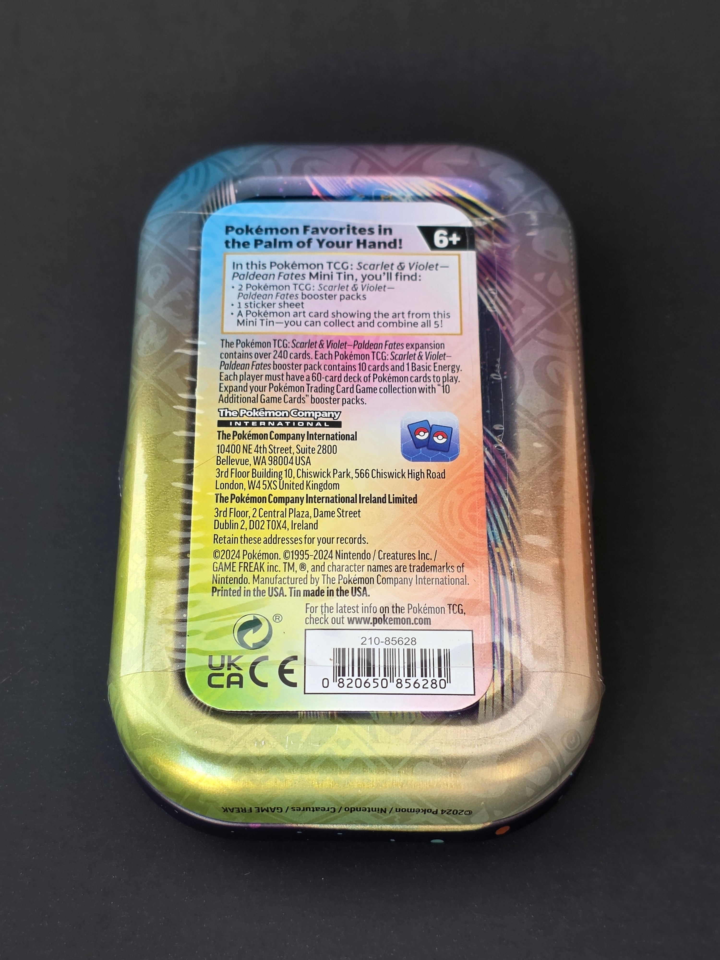 Paldean Fates Mini Tin featuring Smoliv