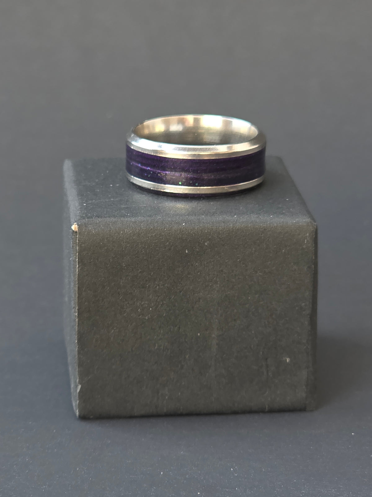 Cosmic Drift Ring – Deep Purple & Silver Cosmog-Inspired Ring