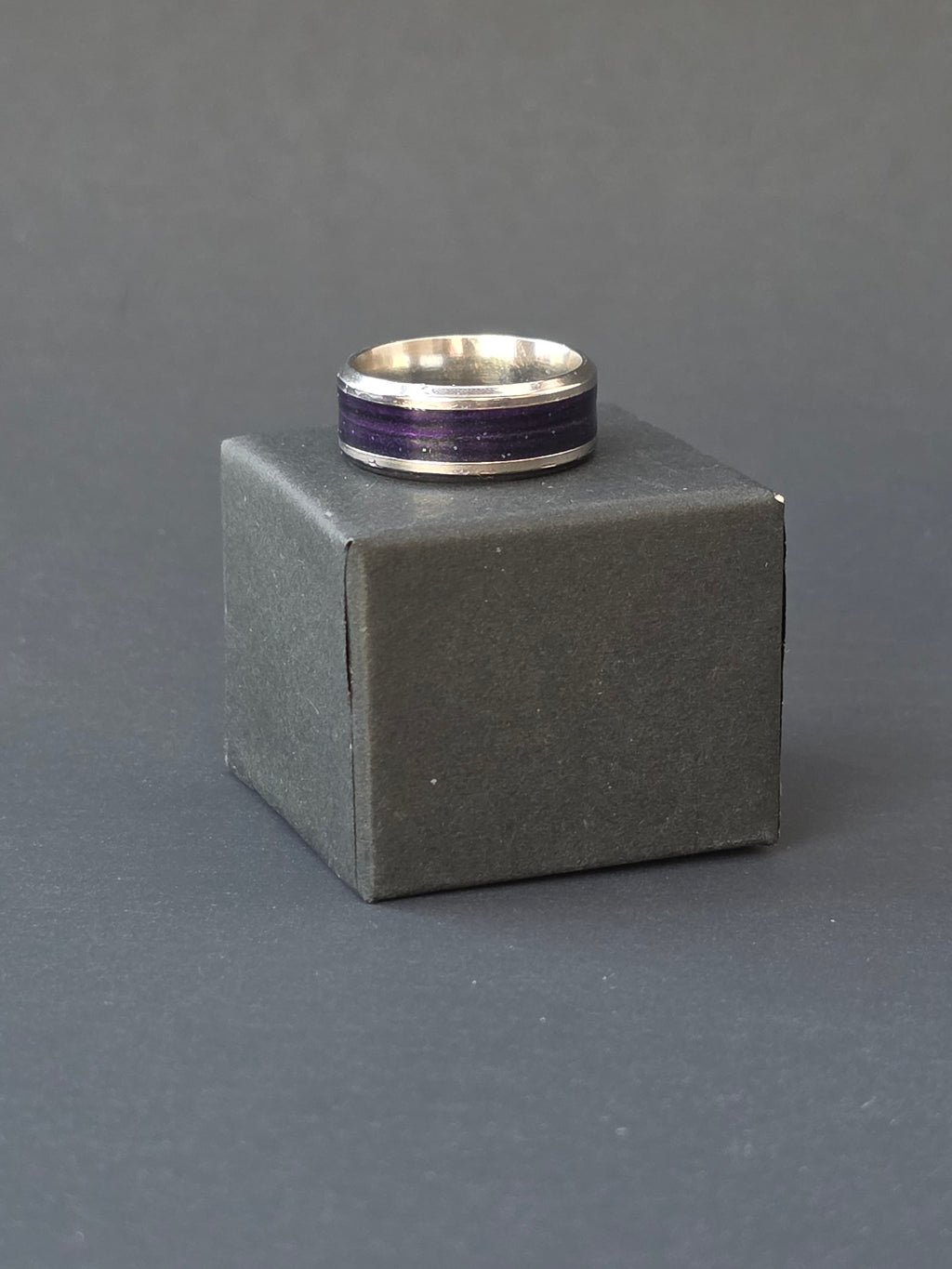 Cosmic Drift Ring – Deep Purple & Silver Cosmog-Inspired Ring
