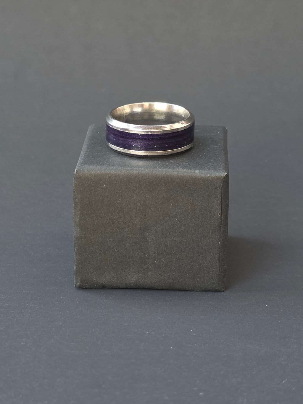 Cosmic Drift Ring – Deep Purple & Silver Cosmog-Inspired Ring