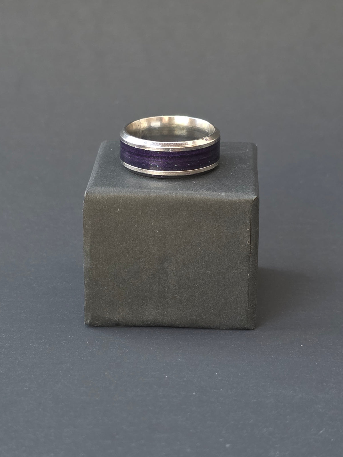 Cosmic Drift Ring – Deep Purple & Silver Cosmog-Inspired Ring